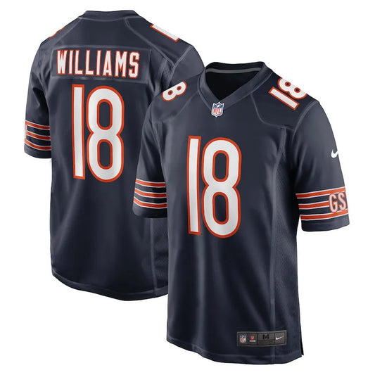 Caleb Williams 18 Chicago Bears Game Men Jersey – Navy – National Football League 2024