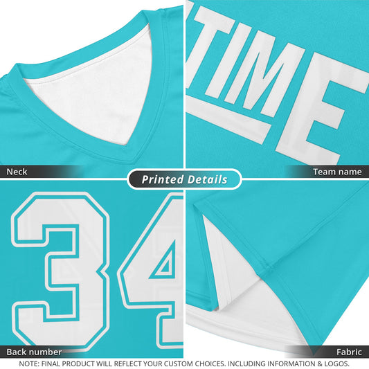 Custom Aqua White Reversible Double Side Tops Basketball Jersey