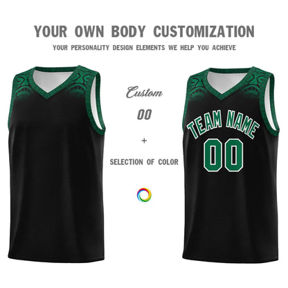 Custom Black Kelly Green Personalized Indians Print Sets Sports Uniform Basketball Jersey