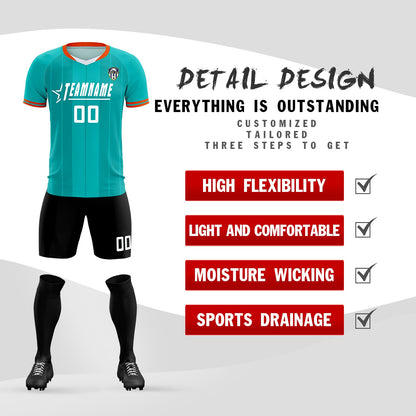 Custom Green Classic Striped Personalized Soccer Tops/Sets Jersey