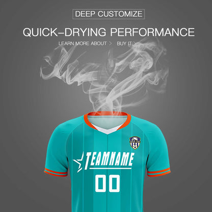 Custom Green Classic Striped Personalized Soccer Tops/Sets Jersey