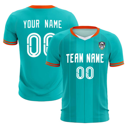 Custom Green Classic Striped Personalized Soccer Tops/Sets Jersey