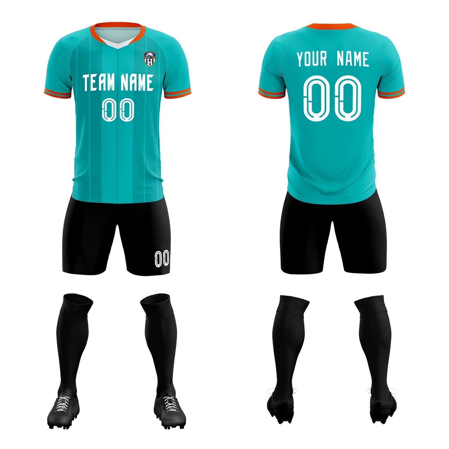 Custom Green Classic Striped Personalized Soccer Tops/Sets Jersey