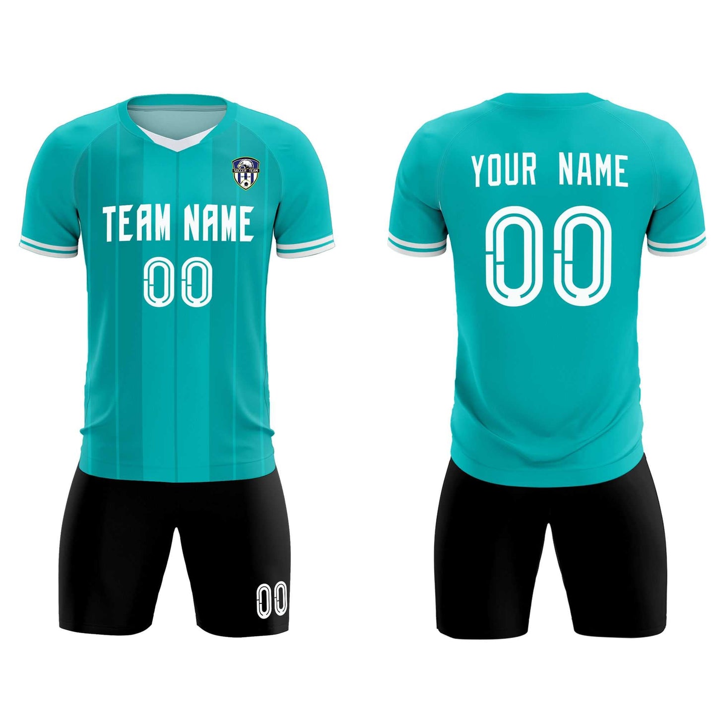 Custom Green Classic Striped Personalized Soccer Tops/Sets Jersey