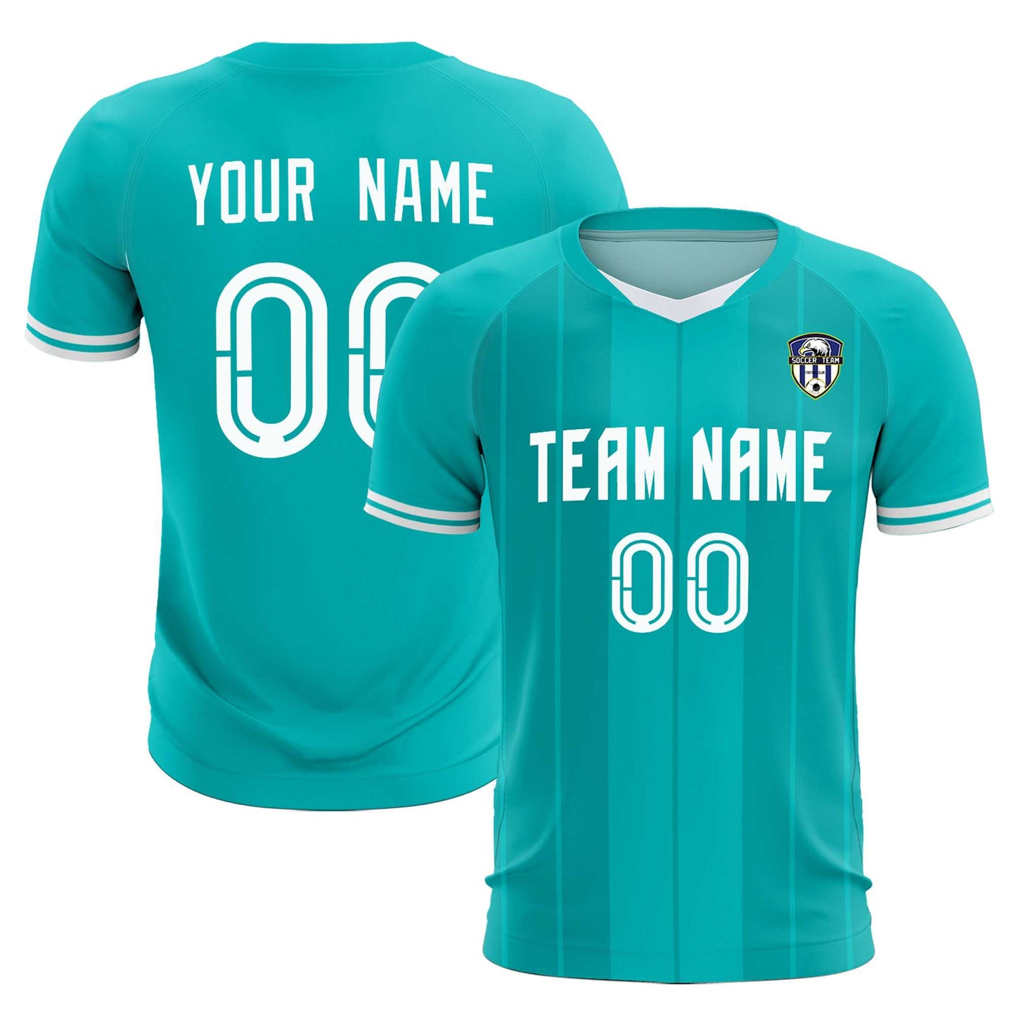 Custom Green Classic Striped Personalized Soccer Tops/Sets Jersey