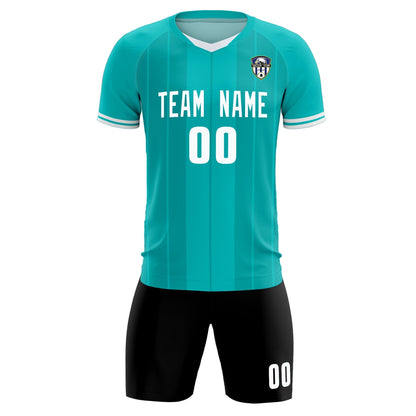 Custom Green Classic Striped Personalized Soccer Tops/Sets Jersey