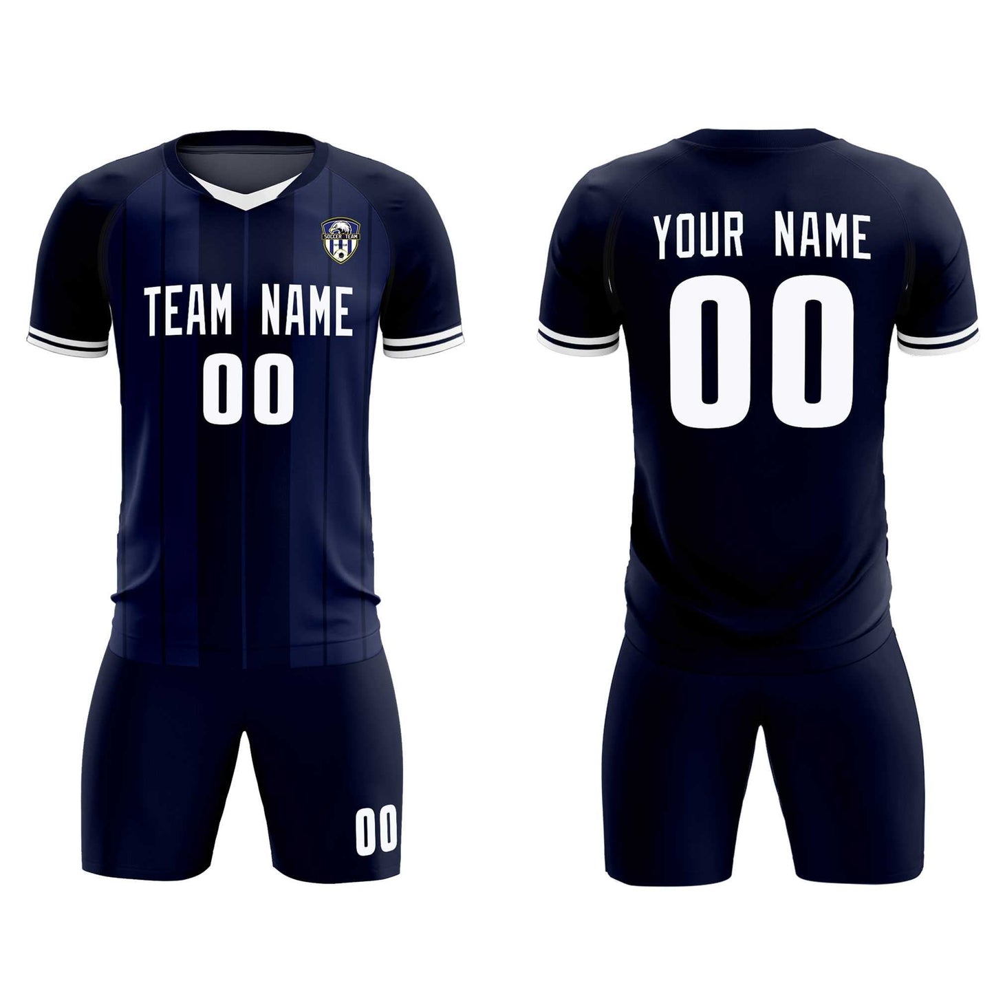 Custom Navy Classic Striped Personalized Soccer Tops/Sets Jersey