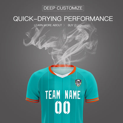 Custom Green Classic Striped Personalized Soccer Tops/Sets Jersey