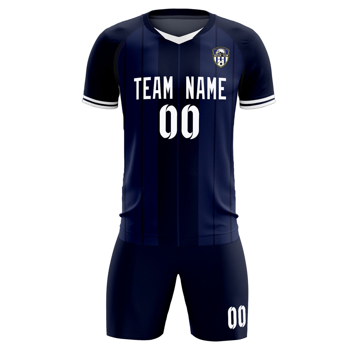 Custom Navy Classic Striped Personalized Soccer Tops/Sets Jersey