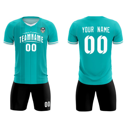 Custom Green Classic Striped Personalized Soccer Tops/Sets Jersey