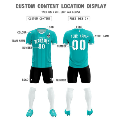 Custom Green Classic Striped Personalized Soccer Tops/Sets Jersey