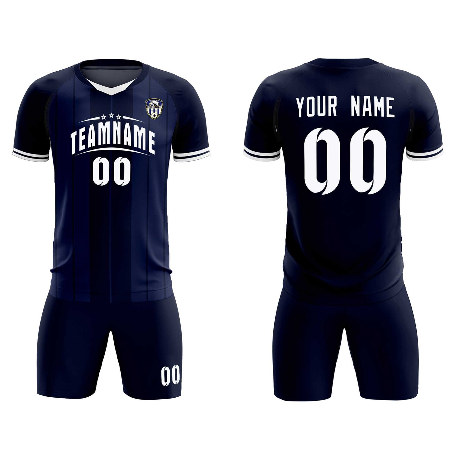 Custom Navy Classic Striped Personalized Soccer Tops/Sets Jersey