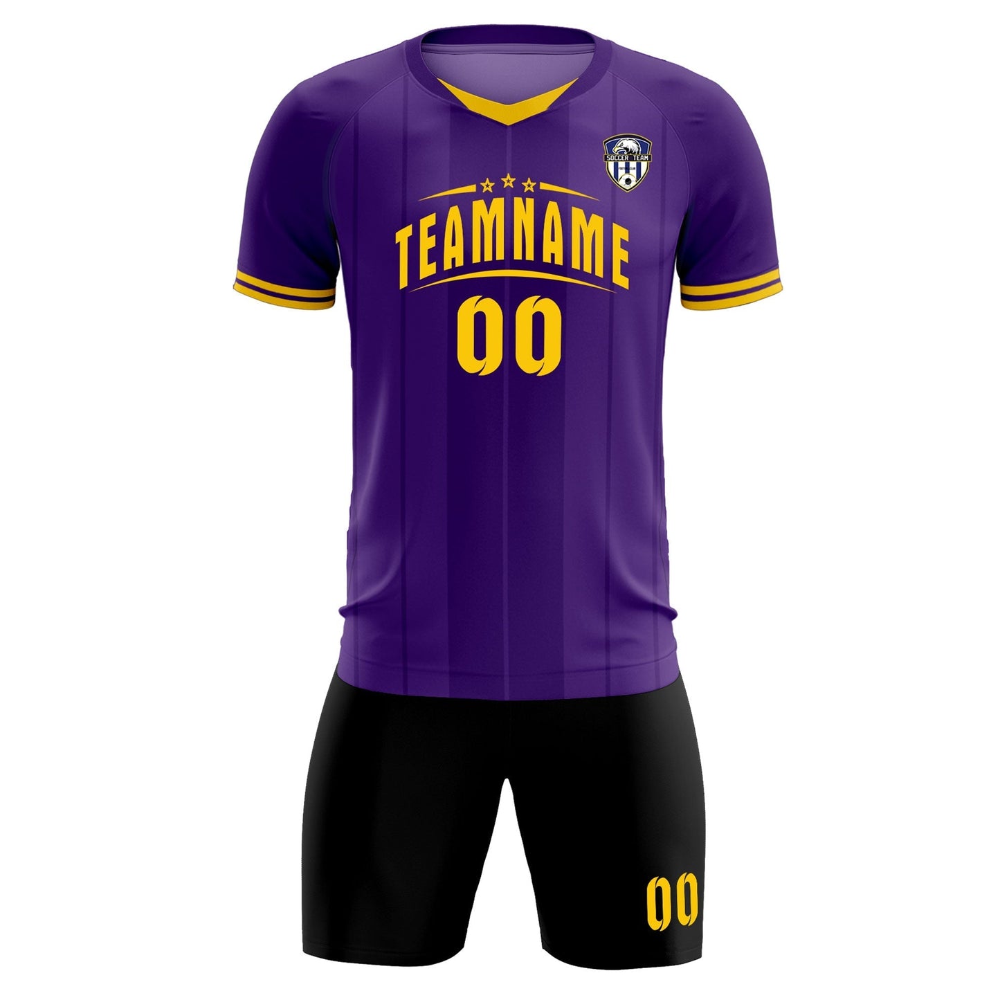Custom Purple Classic Striped Personalized Soccer Tops/Sets Jersey