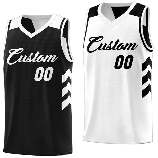 Custom Black White Reversible Tops Basketball Jersey | Custom Reversible Basketball Jerseys with Numbers
