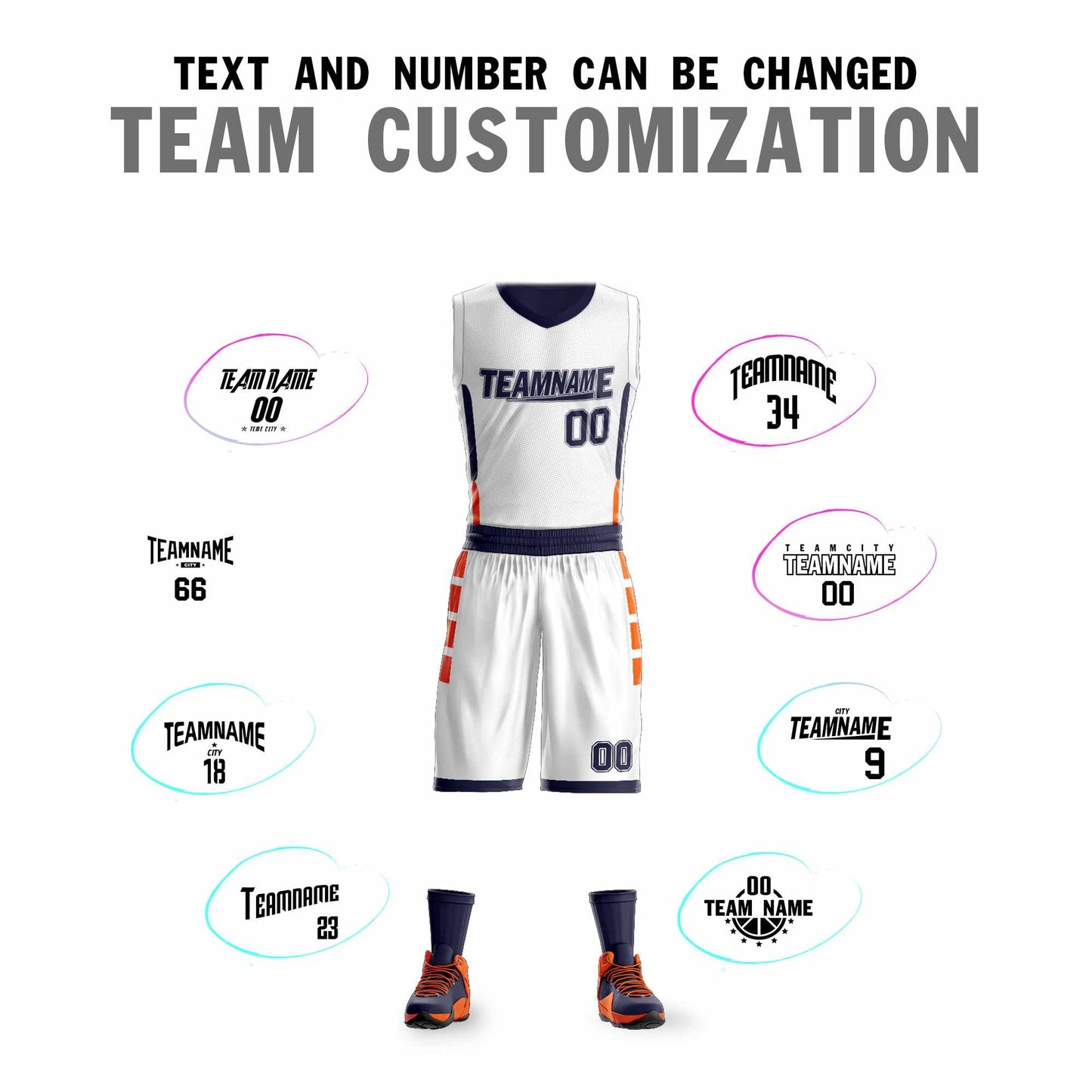 Custom White Navy Double Side Sets Design Sportswear Basketball Jersey
